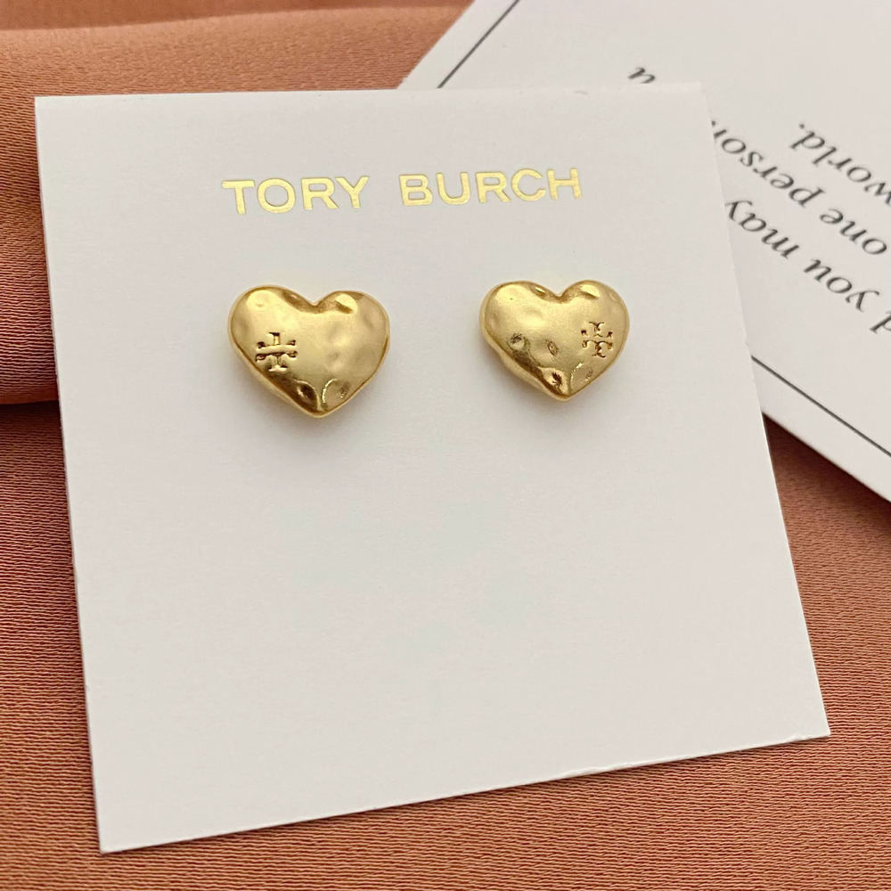 Tory Burch Heart Shape Stud Earrings Metal